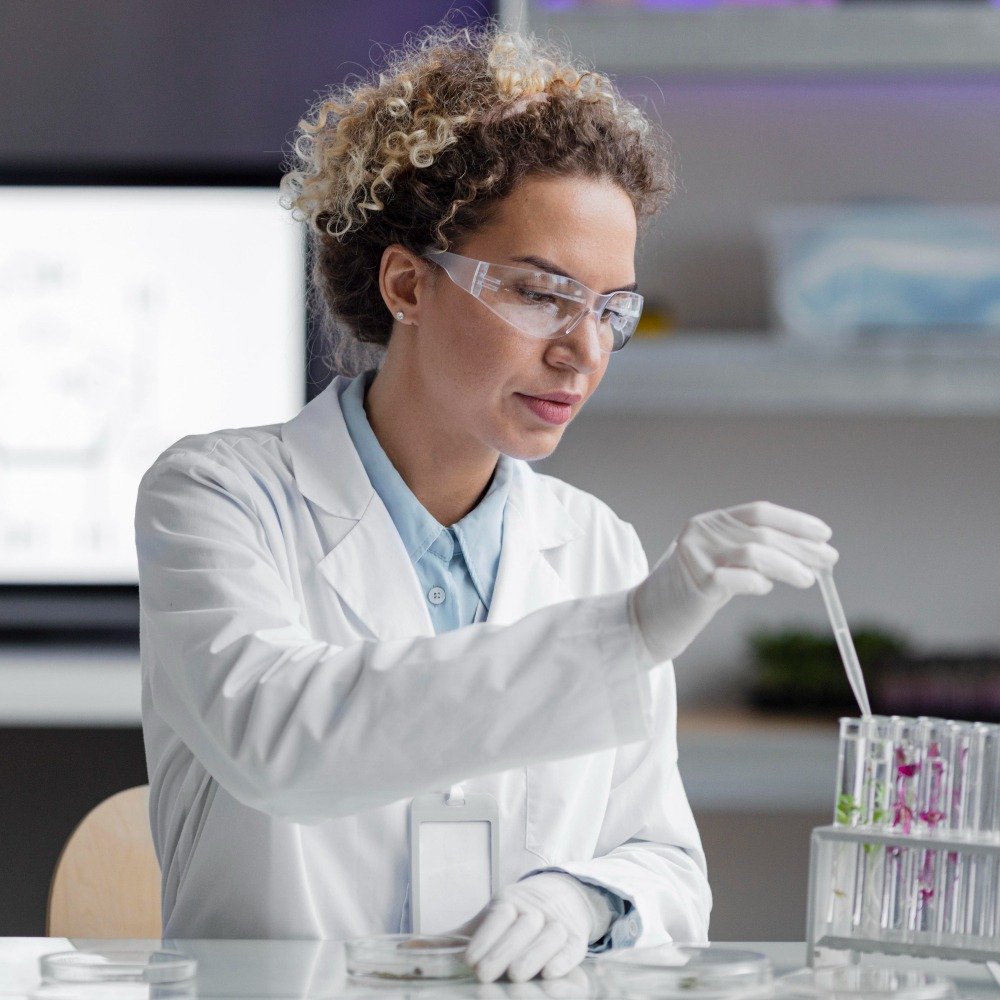 Analyst performing laboratory testing